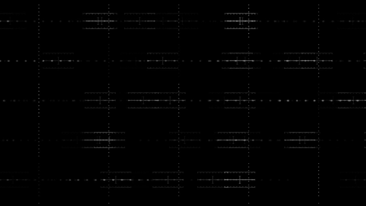 Animated Digital Grid Pattern with Moving Dots and Crosshairs