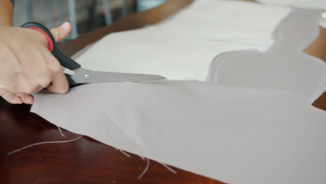 sewing and cutting fabric