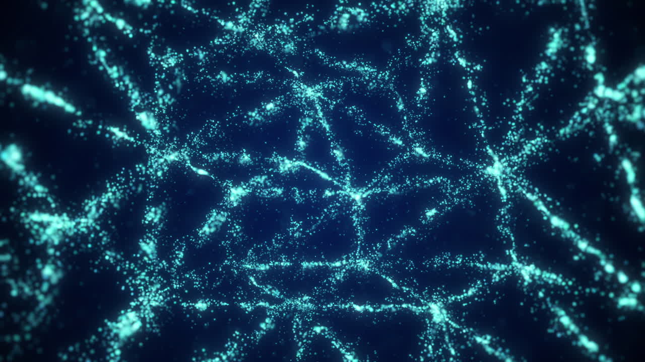 el movimiento de las partículas azules en forma de triángulos dentro de t