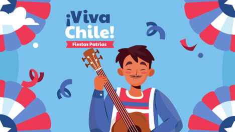 una animación de fiestas planas patrias chile de fondo