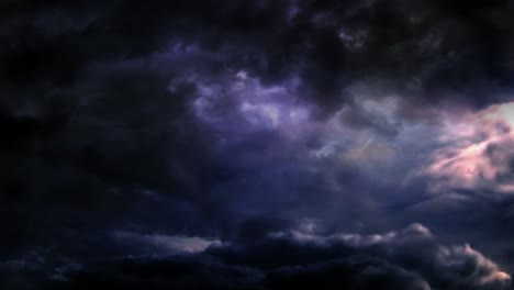 a-thunderstorm-accompanied-by-lightning-that-flashed-within-the-dark,-cumulus-clouds