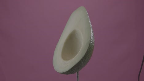 aguacate girando con bucle en la pantalla de fucsia para la llave de croma