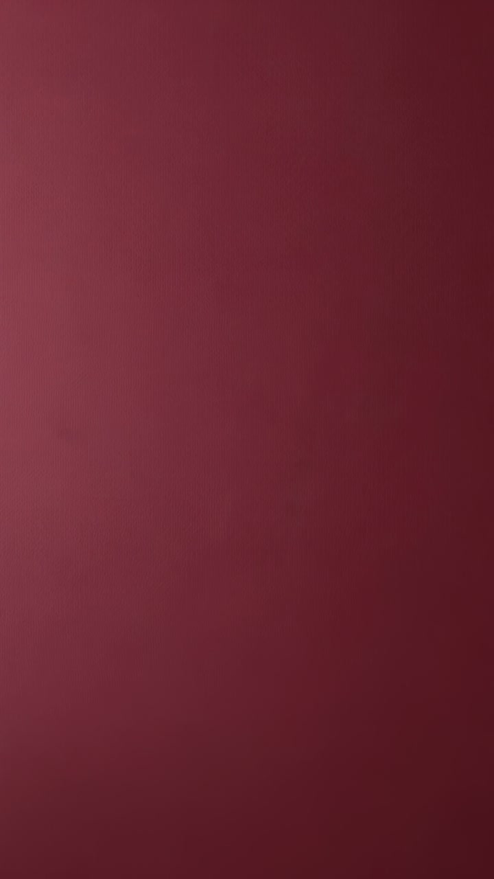 Vertical video: Recording camera starting capturing steady maroon studio wall for color reference