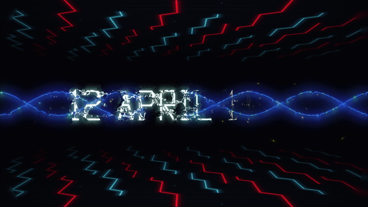 12 de abril de 1961 con ondas neom y elementos de placa base