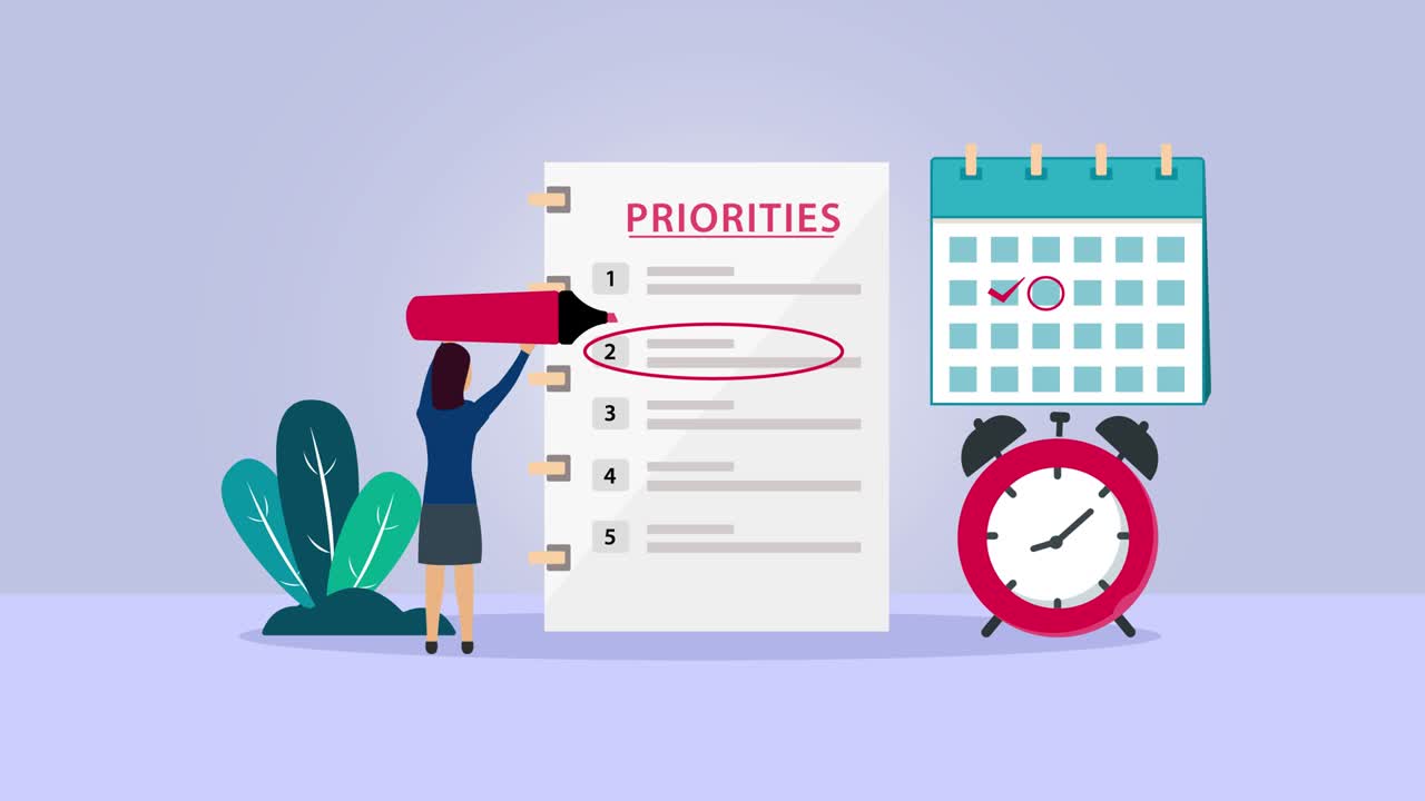 Businesswoman making priorities list