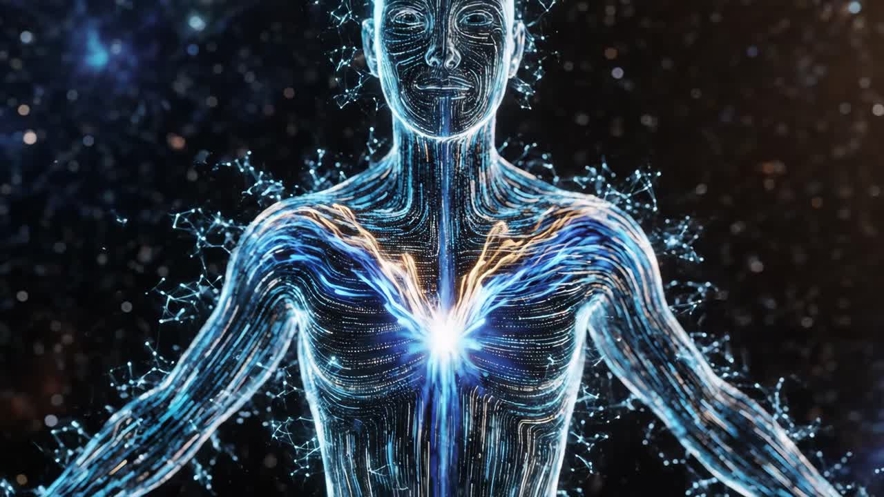 Abstract representation of the human body and energy flow