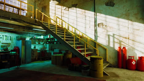 abandoned industrial warehouse interior