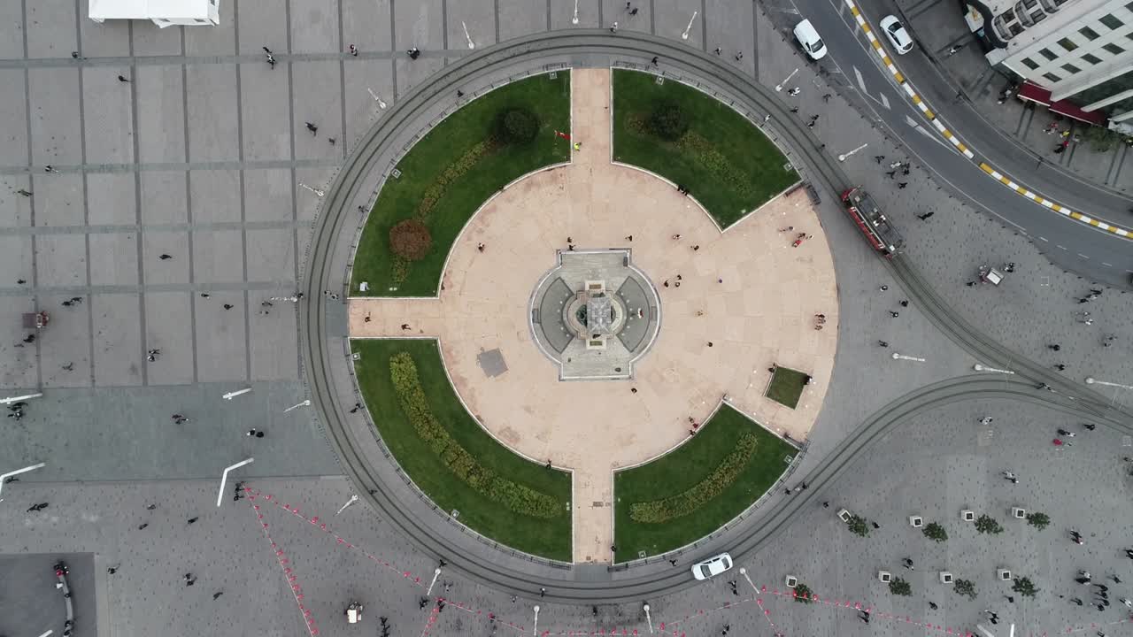 октябрь 19, 2020 в стамбуле, турция. взгляды с воздуха на площадь таксим.