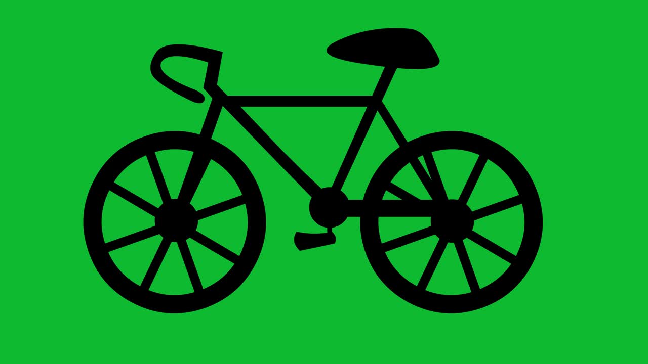자전거의 검은 실루의 루프 애니메이션