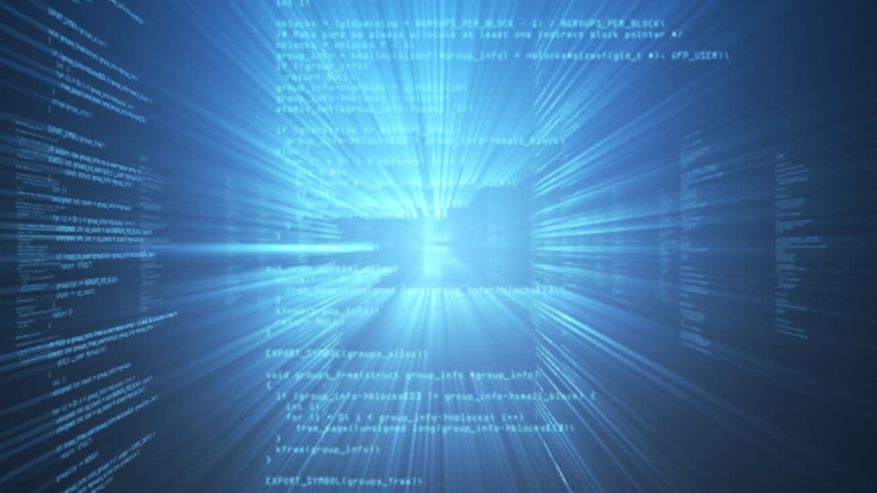 Animation of digital information on black background