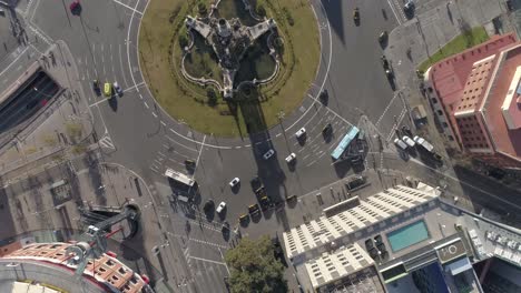 Plaza-De-España,-Barcelona-Aerial-View