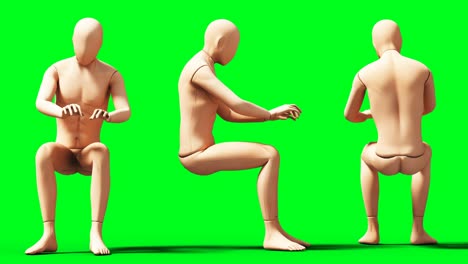 dummy, mannequin animation. phisical, motion blur. realistic 4k animation. green screen