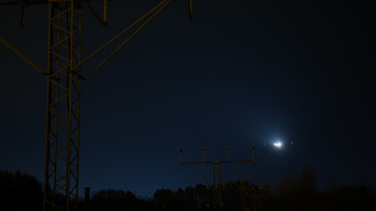 Night Airport Landing Lights