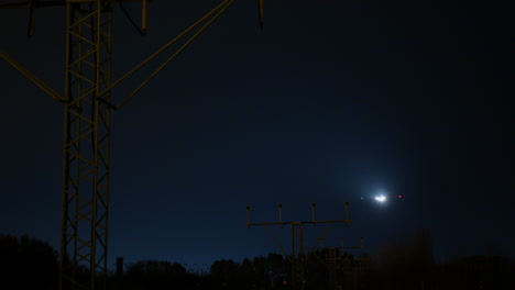 night airport landing lights