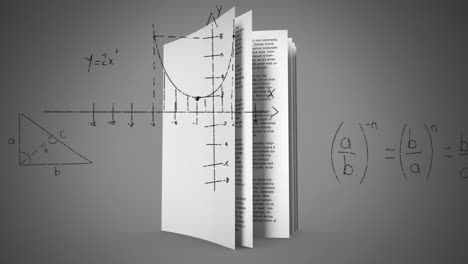 ecuaciones matemáticas contra el libro abierto