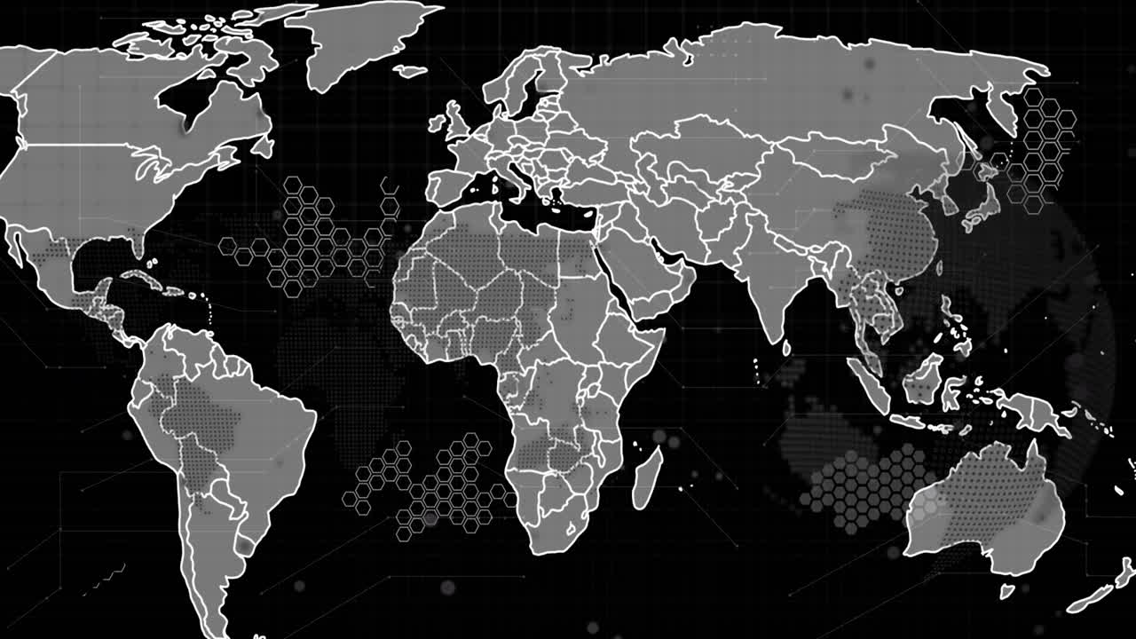 Animation of network of connections over world map