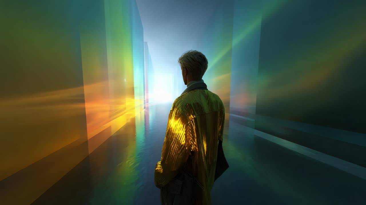 A Journey Through Translucent Paths: Exploring the Ethereal Connection Between Light and Shadow in a Surreal Landscape that Invites Reflection and Personal Discovery Amidst Vibrant Colors and Formations