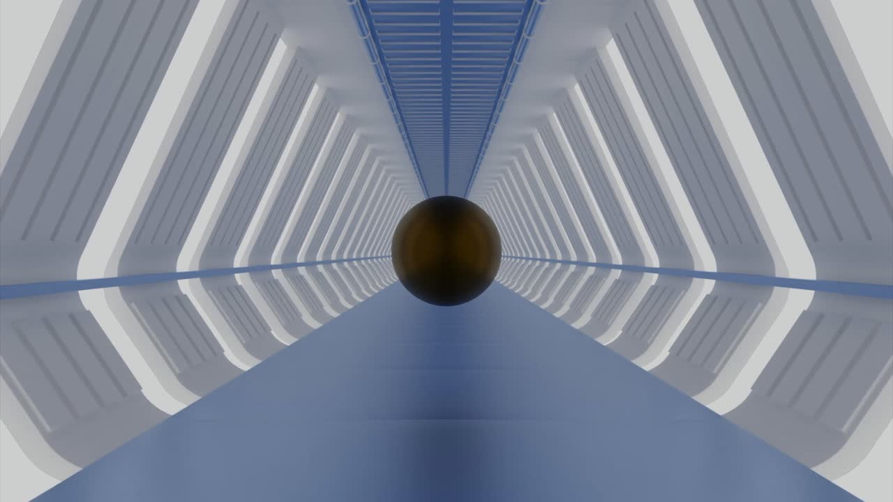 corredor futurista con una esfera