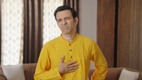 indian man suffering from gas problem