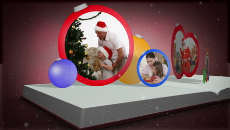 el montaje de fotos del álbum de navidad