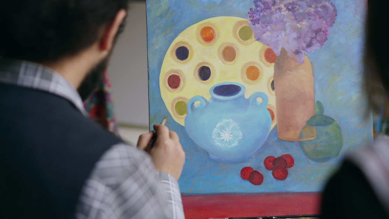 Artist Painting a Still Life