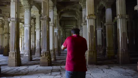 Heritage-Jami-Masjid-also-known-as-Jama-mosque-in-Champaner,-Gujarat-state,-western-India,-is-part-of-the-Champaner-Pavagadh-Archaeological-Park