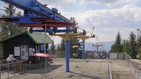 old-school lift in bohemian forest mountains
