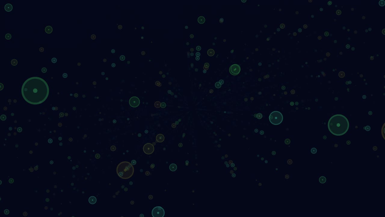 volar anillos verdes y brillos en la galaxia oscura