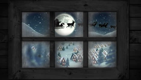 winter scenery seen through window