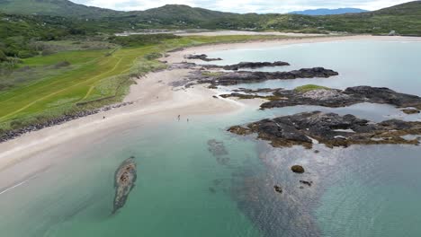 flying over the crystal clear waters of derrynane beach county kerry