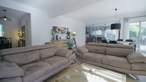 rotating shot of a modern decorative living room in nimes, france