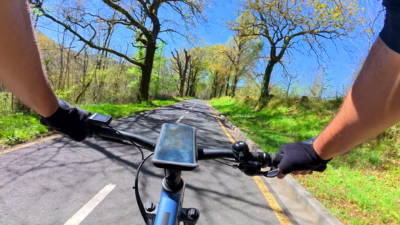 First-Person View of Cycling on a Road