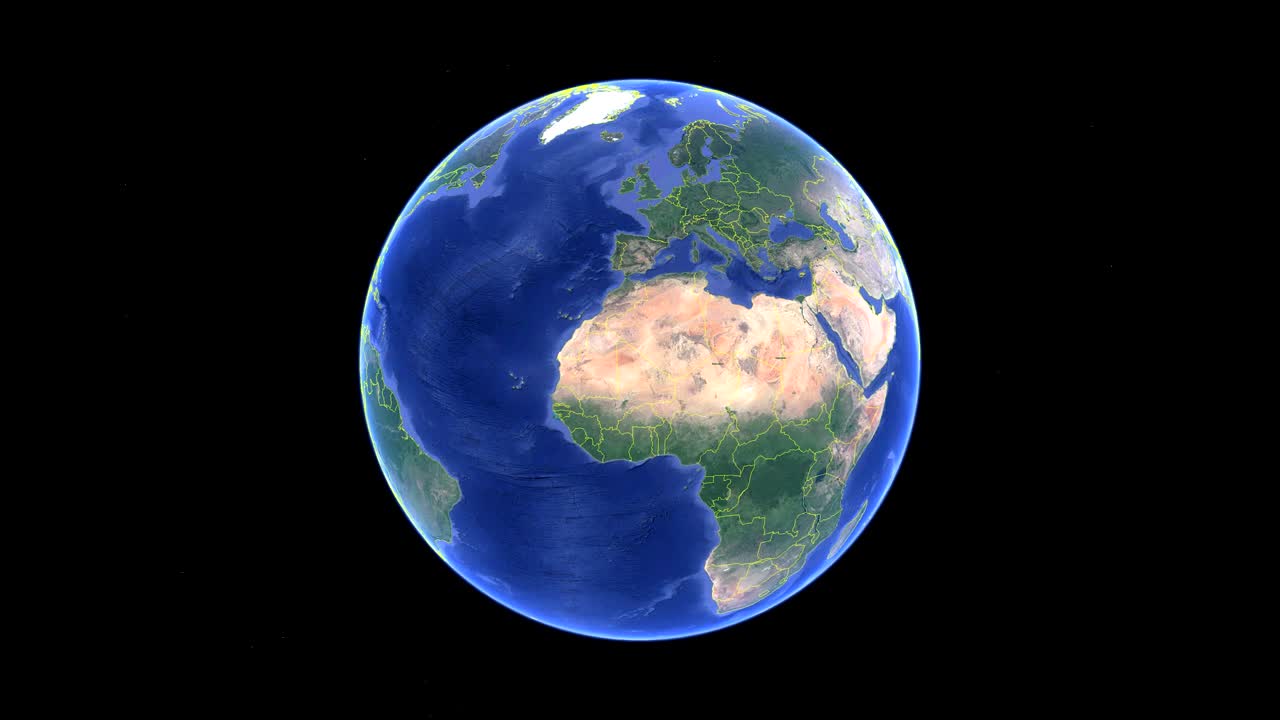 발과 함께 이집트: 우주에서 3d 지구 - 이집트 외부에서 확대