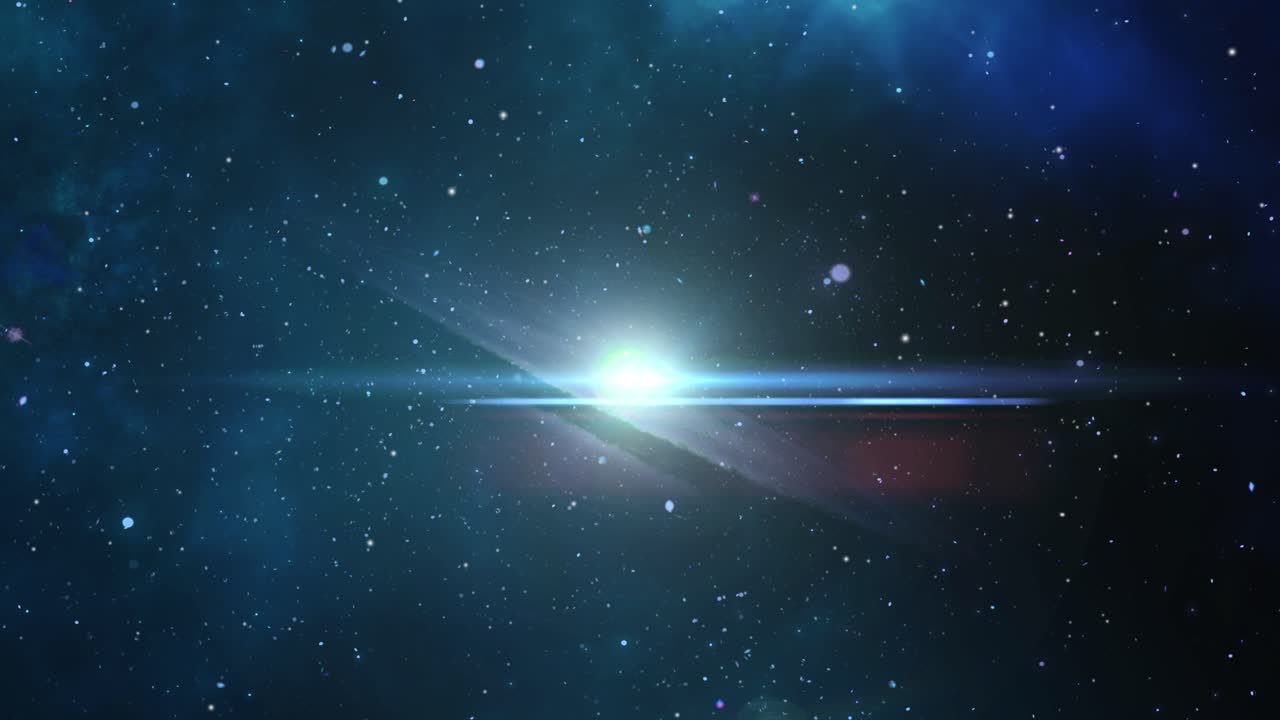 어두운 우주 한가운데 밝은 빛을 가진 4k 은하