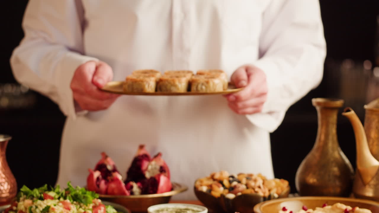 Arabic Dessert Baklava Served on a Tray