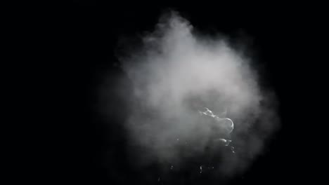 super slow-motion for bursting bubbles with smoke in 1080p
