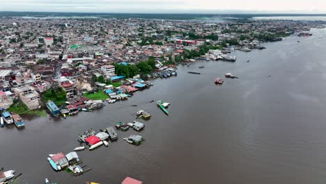 Aerial-view-of-Iquitos,-Peru,-also-known-as-the-Capital-of-the-Peruvian-Amazon