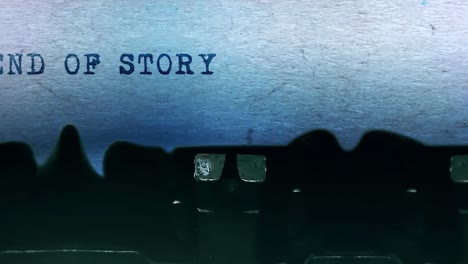 end of story typed on vintage typewriter