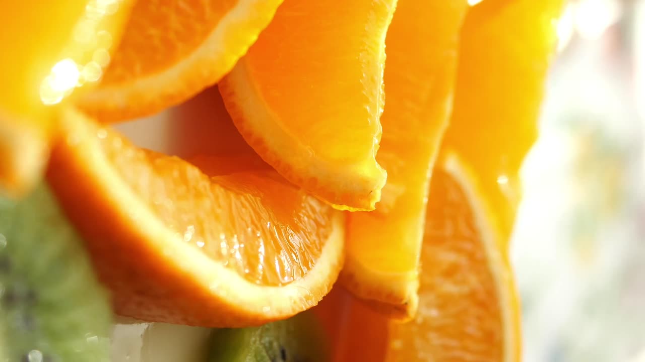 primer plano de las rebanadas de naranja