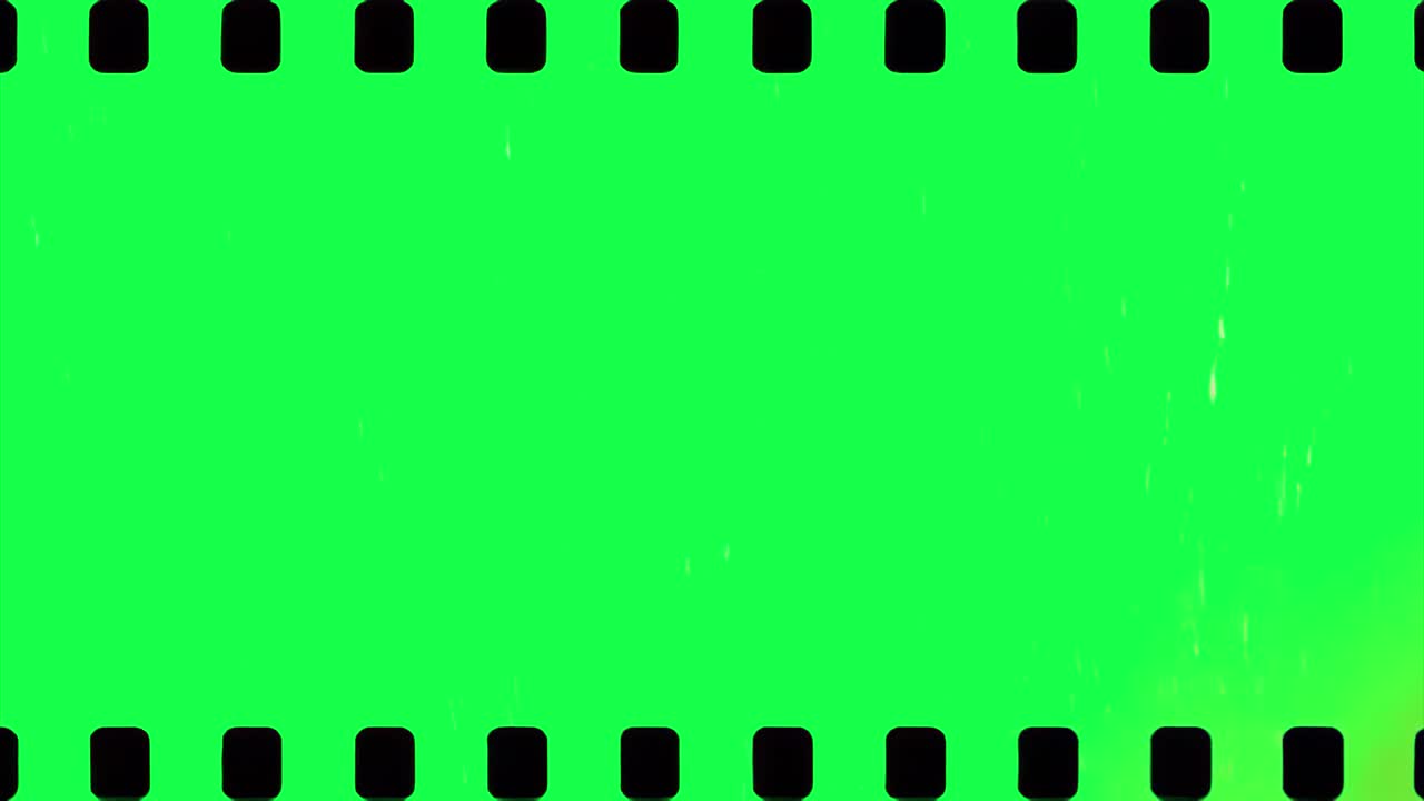 Analog film animation, transparent 4K video, green screen