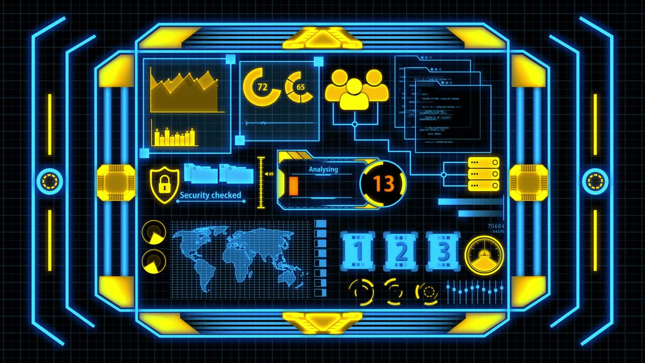Screen With Orange And Blue Data Analysis Details