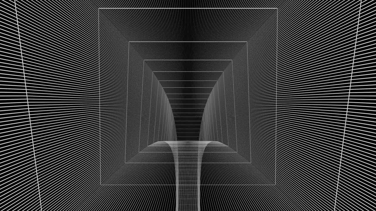 tubo, largo túnel oscuro con luz futurista.