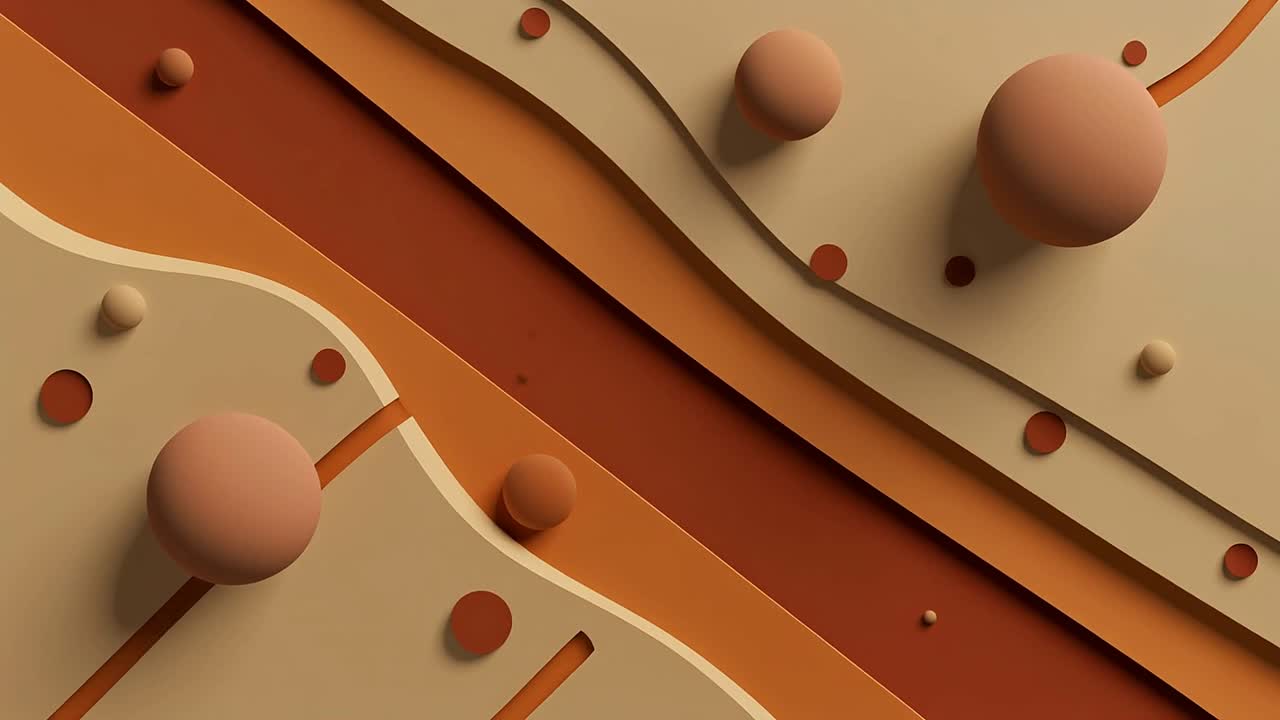 Modern Abstract Animation with Wavy Layers and Spheres