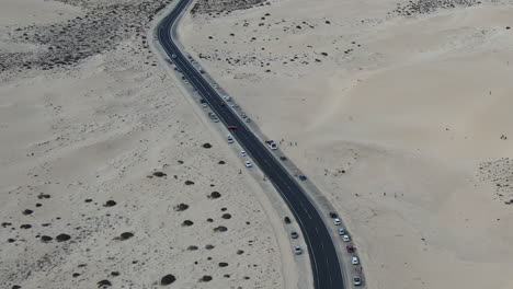 aerial shot of corralejo beach in fuerteventura, canary islands