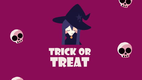 happy halloween animation with witch