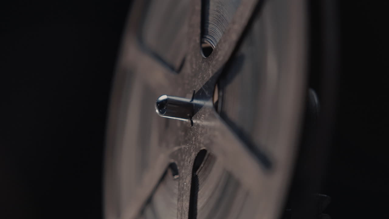 Close-up of a vintage film reel