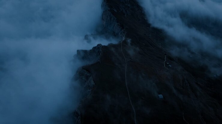 Aerial drone footage of the mountain Seceda in the Dolomites