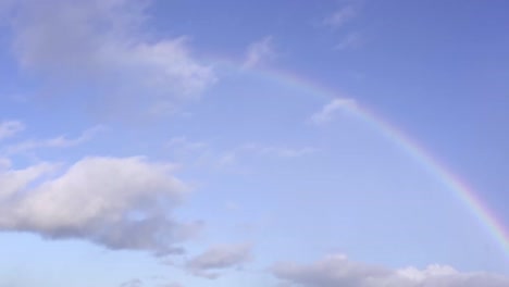 colorful rainbow in blue sky