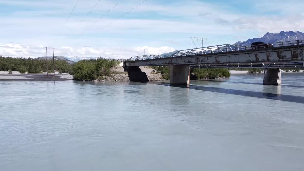knik 강 공중 비디오. 팔머, 알래스카