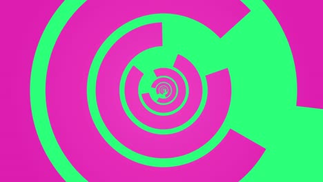 geometric abstract rotating circle motion background loop pink green